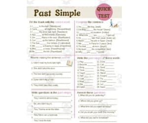 Past Simple - Test Worksheet for English & ESL Students