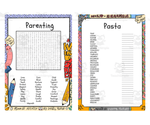 Pasta word search & scramble