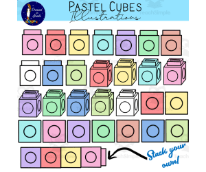 Pastel Cubes Clip Art