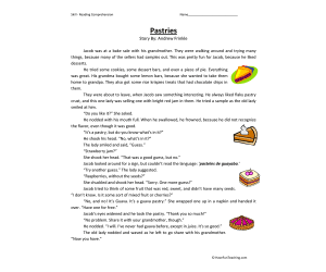 Pastries Reading Comprehension Worksheet