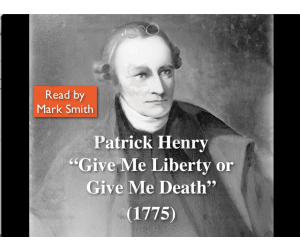 Patrick Henry Speech Video