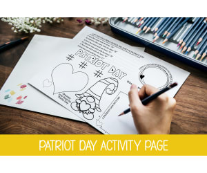 PATRIOT DAY ACTIVITY WORKSHEET, 9-11 COLORING PAGE, WORD GAMES