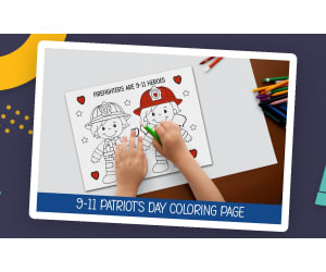 Patriot's Day Activity, 9-11 Colouring Page, First Responder Unit,