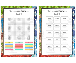 Pattern and Texture in Art word search, scramble and crossword puzzle