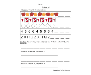 Patterning Worksheet