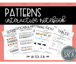 Patterns Math Interactive Notebook (VA SOL 3.16)
