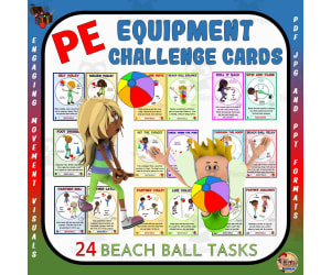 PE Equipment Challenge Cards: Beach Ball Tasks