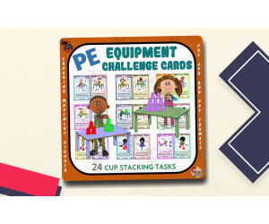 PE Cup Stacking Challenge Cards – 24 Tasks