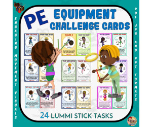 PE Equipment Challenge Cards: Lummi Stick Tasks