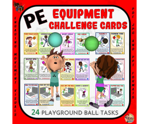 PE Equipment Challenge Cards: Playground Ball Tasks