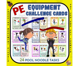PE Equipment Challenge Cards: Pool Noodle Tasks