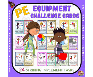 PE Equipment Challenge Cards: Striking Implement Tasks