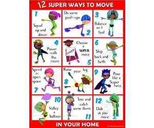 PE Home Poster Visuals: 12 Super Ways to Move
