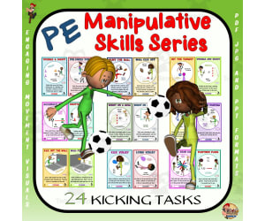 PE Manipulative Skills Series: Kicking Task Cards