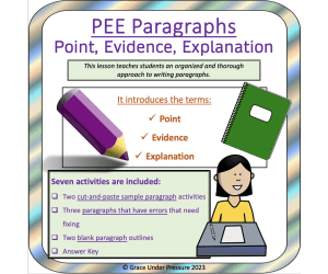 PEE Paragraphs: Point, Evidence, Explanation with Sample Paragraphs
