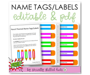 Pencil Themed Name Tags