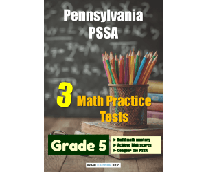 Pennsylvania PSSA Pack of 3 Math Tests for Grade 5