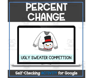 Percent Change Holiday - Christmas - Winter Digital Activity for Google Sheets