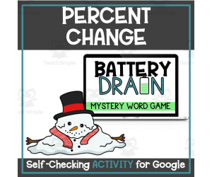Percent Change Self-Checking Digital Holiday - Winter - Christmas Activity
