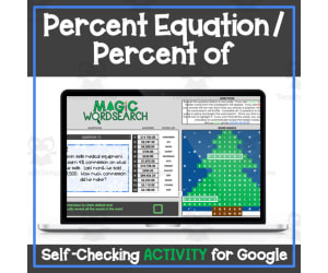 Percent Equations - Percent of - Christmas - Holiday Digital Self-Checking Activity