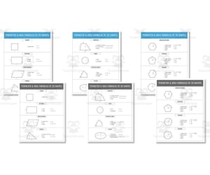 Perimeter and Area Formulas of 2D Shapes | Cheat Sheet