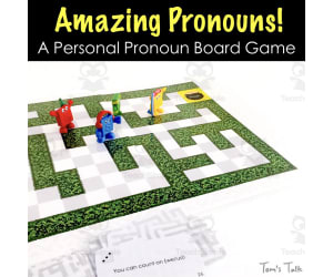 Personal Pronoun Board Game Incl. 200 Flash Cards, 10 Worksheets, and MORE!