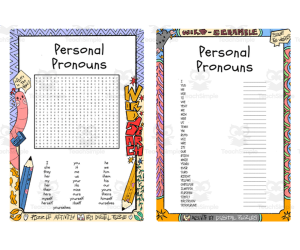 Personal Pronouns word search & scramble