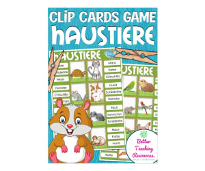 Pets Clip Cards for Practicing Spelling & Vocabulary (German)