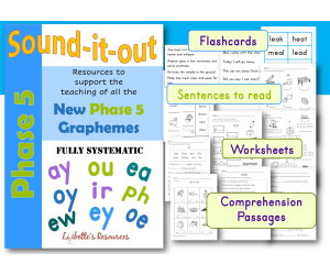 Phase 5 New graphemes Phonic Worksheets and Flashcards
