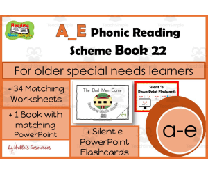 Phonic Reading Scheme for Older Students: A-E:  Book 22: Silent e