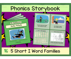 Phonics eBook Story for Short I Vowel Sound with Spelling Activities and Word Lists