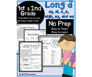 Phonics for 1st and 2nd Grade: Help Students Learn Long A Words: AY, AI, A_E, EIGH, EY, and EA