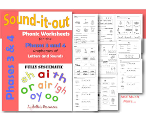 Phonics Worksheets for Phases 3 and 4