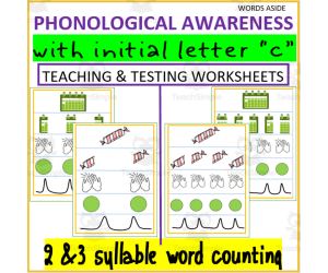 PHONOLOGICAL AWARENESS| 2&3 syllable word counting| initial letter “c”