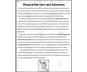 Physical Barriers and Gateways Reading Packet