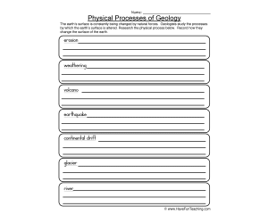 Physical Processes Worksheet