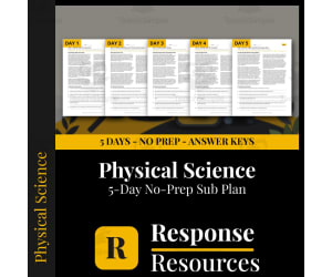Physical Science Emergency Sub Plans - 5 Days No Prep Worksheets