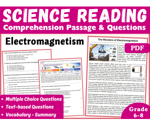 Physical Science Reading Comprehension Passage: Electromagnetism (PDF)