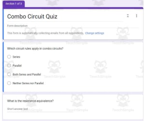 Physics Google Form Test: Combo Circuit