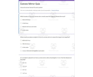 Physics Google Form Test: Convex Mirror