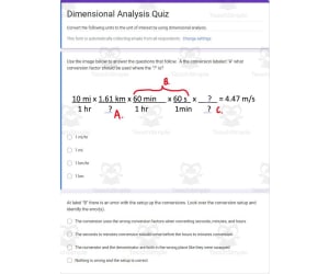 Physics Google Form Test: Dimensional Analysis