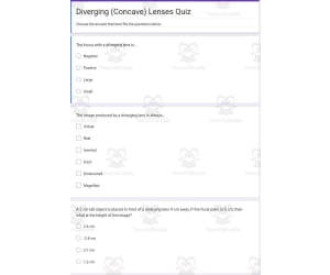 Physics Google Form Test: Diverging (Concave) Lenses