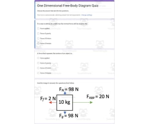 Physics Google Form Test: One Dimensional Free-Body Diagram