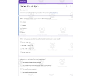 Physics Google Form Test: Series Circuits