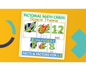 Pictorial Math Multiplication Flashcards | SPACE x2