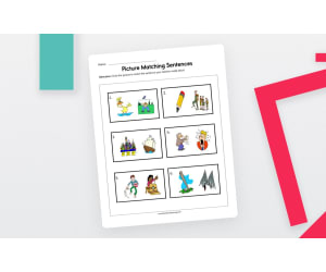 Picture Matching Sentences Worksheet