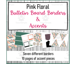 Pink Floral Bulletin Board Borders & Accents