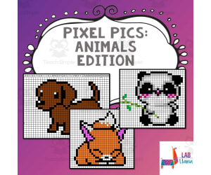 Pixel Pics Spreadsheet Activity: Animals Edition