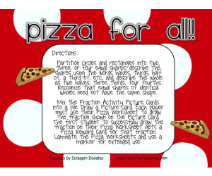 Pizza For All Equal Parts Fractions Activity