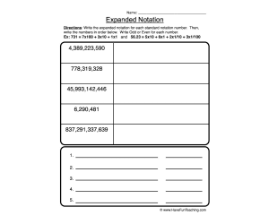 Place Value Expanded Form Worksheet